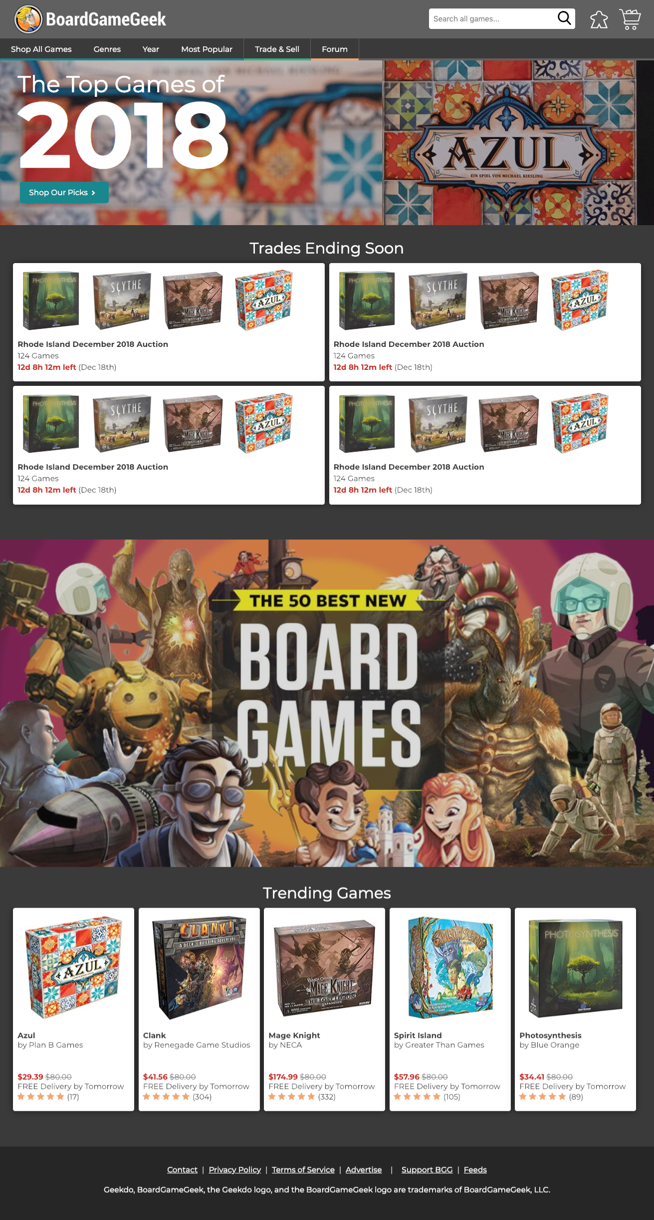 BoardGameGeek Home Page